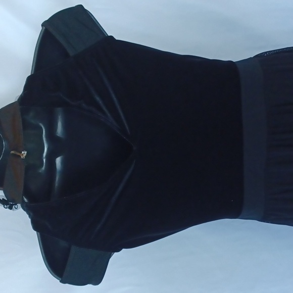 Weissman Child XLarge Lyrical Costume, velvet top, sheer open front skirt Black - Picture 5 of 8